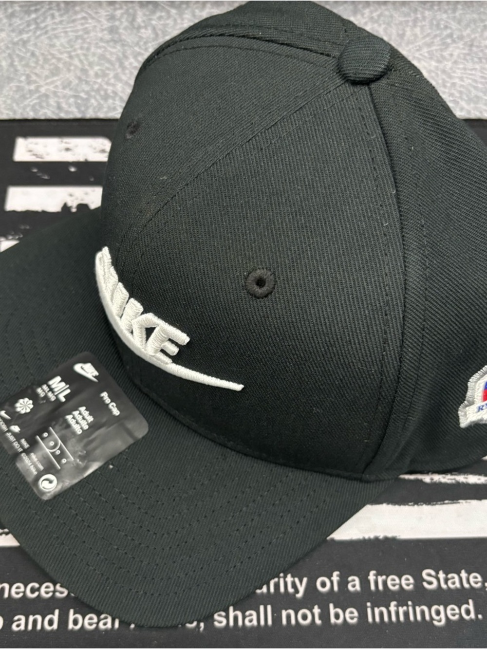 Nike Ryder Cup Black Snapback Hat with White Embroidered Swoosh